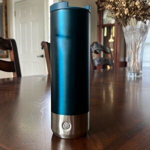 Starbucks New Tumblr 20 oz. dark teal and silver bottom. 2023